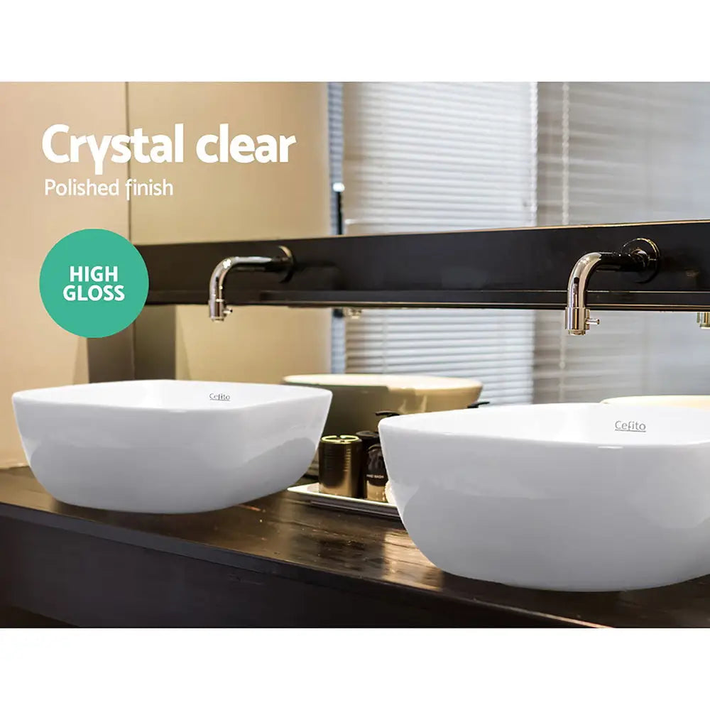 Cefito Bathroom Basin Ceramic Vanity Sink Hand Wash Bowl 46x33cm - Furniture > Bathroom > Sinks