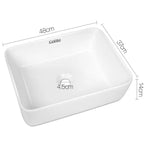 Cefito Bathroom Basin Ceramic Vanity Sink Hand Wash Bowl 48x37cm White - Furniture > Bathroom > Sinks