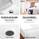 Cefito Bathroom Basin Ceramic Vanity Sink Hand Wash Bowl 48x37cm White - Furniture > Bathroom > Sinks
