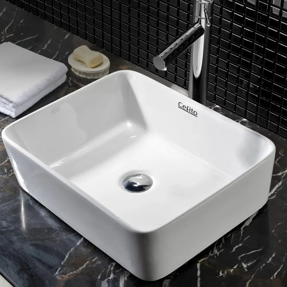 Cefito Bathroom Basin Ceramic Vanity Sink Hand Wash Bowl 48x37cm White - Furniture > Bathroom > Sinks