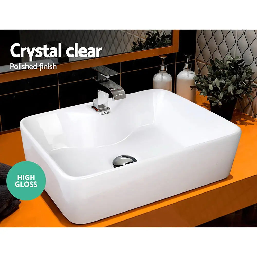 Cefito Bathroom Basin Ceramic Vanity Sink Hand Wash Bowl 48x38cm - Furniture > Bathroom > Sinks