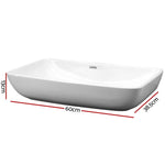 Cefito Bathroom Basin Ceramic Vanity Sink Hand Wash Bowl 60x38cm - Furniture > Bathroom > Sinks