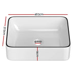 Cefito Bathroom Basin Ceramic Vanity Sink Hand Wash Bowl Above Counter 48x37cm - Furniture > Bathroom > Sinks