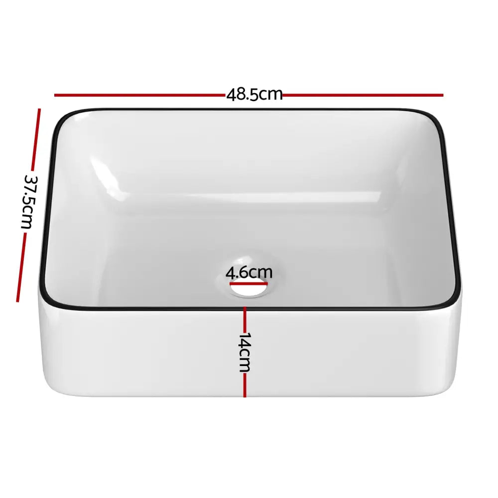 Cefito Bathroom Basin Ceramic Vanity Sink Hand Wash Bowl Above Counter 48x37cm - Furniture > Bathroom > Sinks
