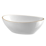 Cefito Bathroom Basin Ceramic Vanity Sink Hand Wash Bowl Gold Line 41x34cm - Furniture > Bathroom > Sinks