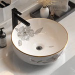 Cefito Bathroom Basin Ceramic Vanity Sink Hand Wash Bowl with Pattern 41x41cm - Furniture > Bathroom > Sinks