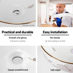 Cefito Bathroom Basin Ceramic Vanity Sink Hand Wash Bowl with Pattern 41x41cm - Furniture > Bathroom > Sinks