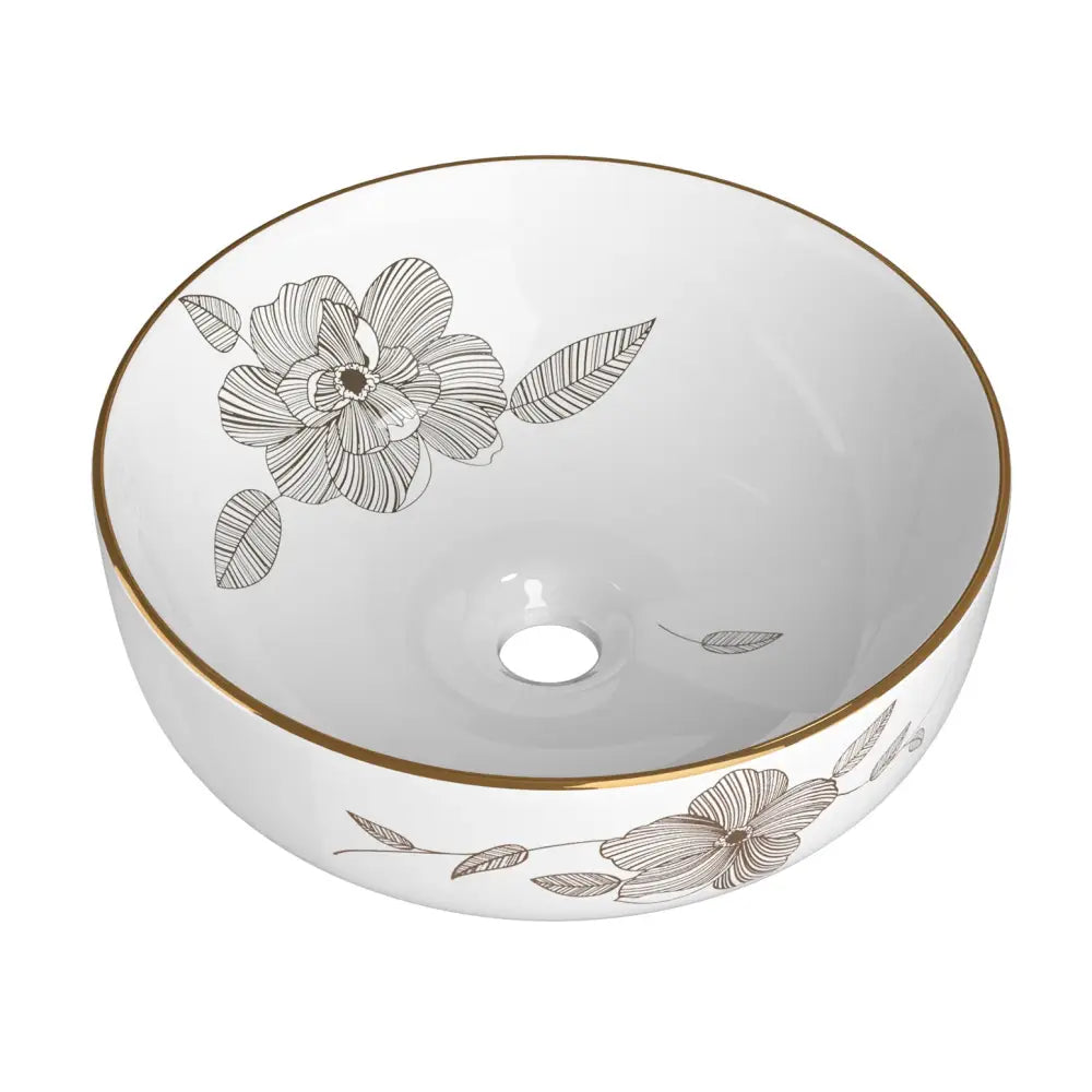 Cefito Bathroom Basin Ceramic Vanity Sink Hand Wash Bowl with Pattern 41x41cm - Furniture > Bathroom > Sinks
