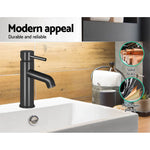 Cefito Bathroom Basin Mixer Tap Round Brass Faucet Vanity Laundry Black - Home & Garden > Bathroom Accessories > Shower