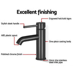 Cefito Bathroom Basin Mixer Tap Round Brass Faucet Vanity Laundry Black - Home & Garden > Bathroom Accessories > Shower