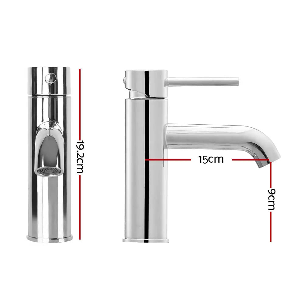 Cefito Bathroom Basin Mixer Tap Round Brass Faucet Vanity Laundry Chrome - Furniture > Bathroom > Tap & Sink Accessories