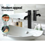 Cefito Bathroom Basin Mixer Tap Round Tall Faucet Vanity Laundry Black - Furniture > Bathroom > Tap & Sink Accessories