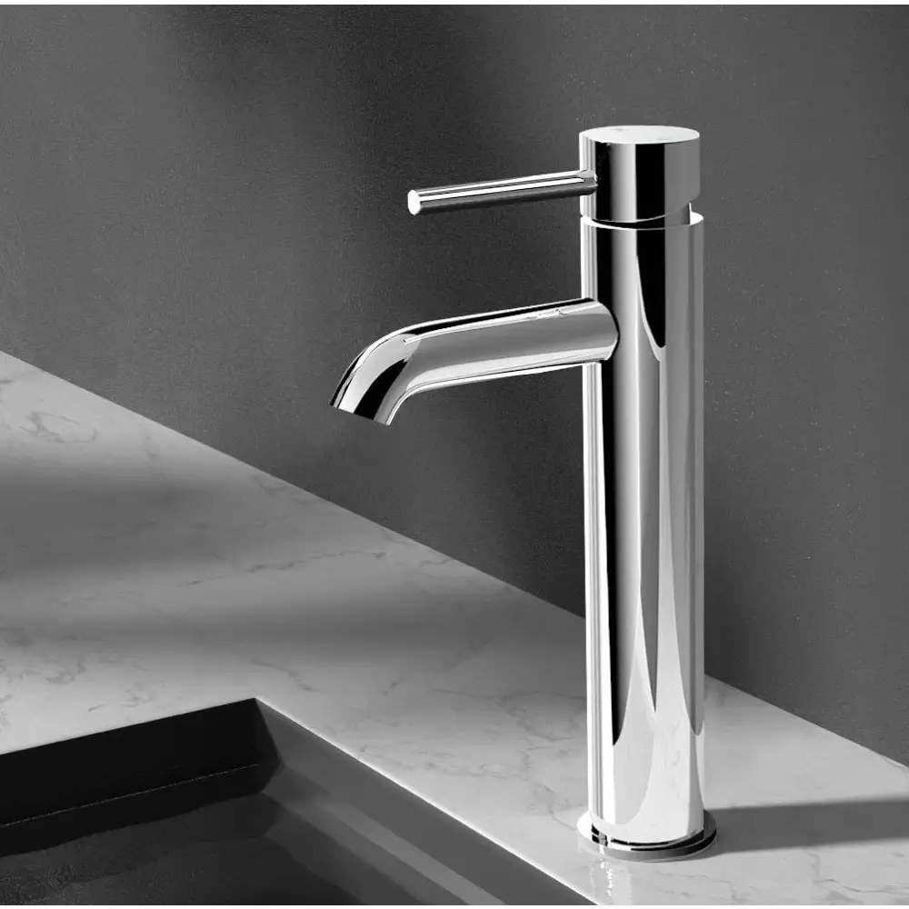 Cefito Bathroom Basin Mixer Tap Round Tall Faucet Vanity Laundry Chrome - Furniture > Bathroom > Tap & Sink Accessories