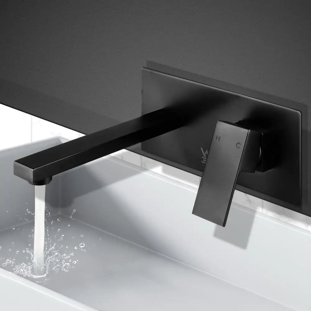 Cefito Bathroom Basin Mixer Tap Separate Faucet Vanity Laundry Black - Furniture > Bathroom > Tap & Sink Accessories