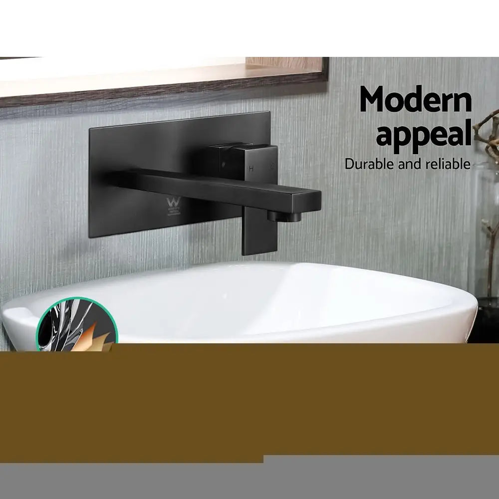 Cefito Bathroom Basin Mixer Tap Separate Faucet Vanity Laundry Black - Furniture > Bathroom > Tap & Sink Accessories