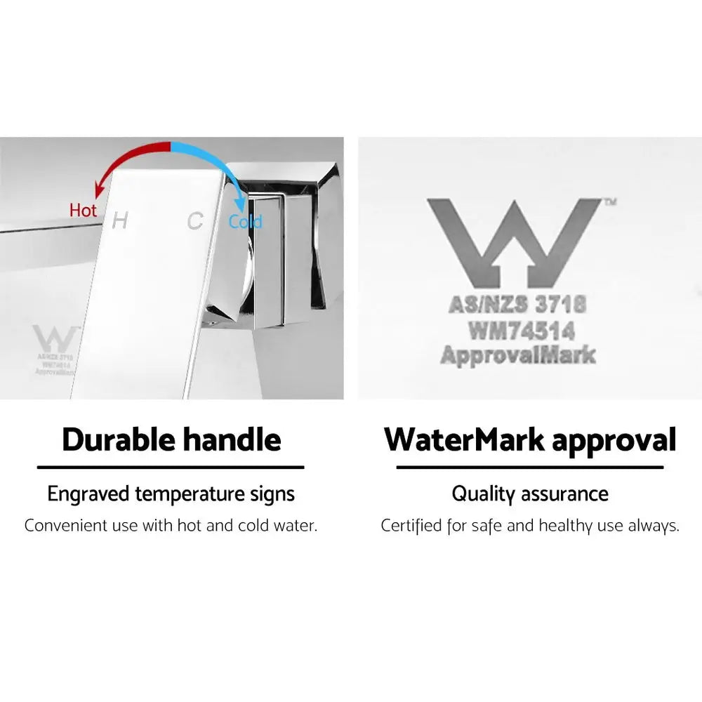 Cefito Bathroom Basin Mixer Tap Separate Faucet Vanity Laundry Chrome - Furniture > Bathroom > Tap & Sink Accessories