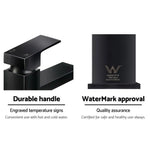 Cefito Bathroom Basin Mixer Tap Square Faucet Vanity Laundry Black - Furniture > Bathroom > Tap & Sink Accessories