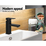 Cefito Bathroom Basin Mixer Tap Square Faucet Vanity Laundry Black - Furniture > Bathroom > Tap & Sink Accessories