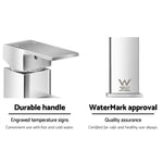 Cefito Bathroom Basin Mixer Tap Square Faucet Vanity Laundry Chrome - Furniture > Bathroom > Tap & Sink Accessories