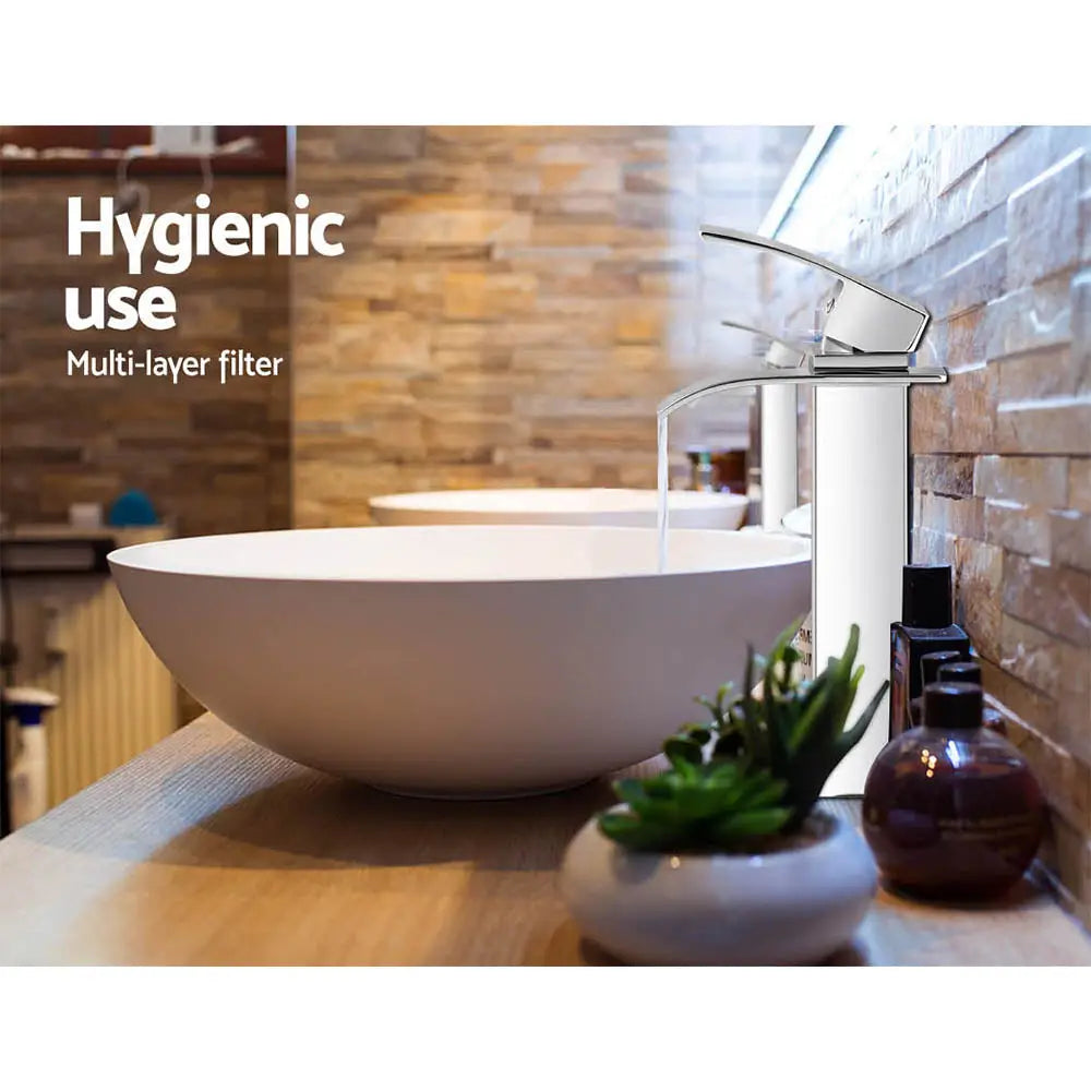 Cefito Bathroom Basin Mixer Tap Thin Tall Faucet Vanity Laundry Black - Home & Garden > Bathroom Accessories > Shower