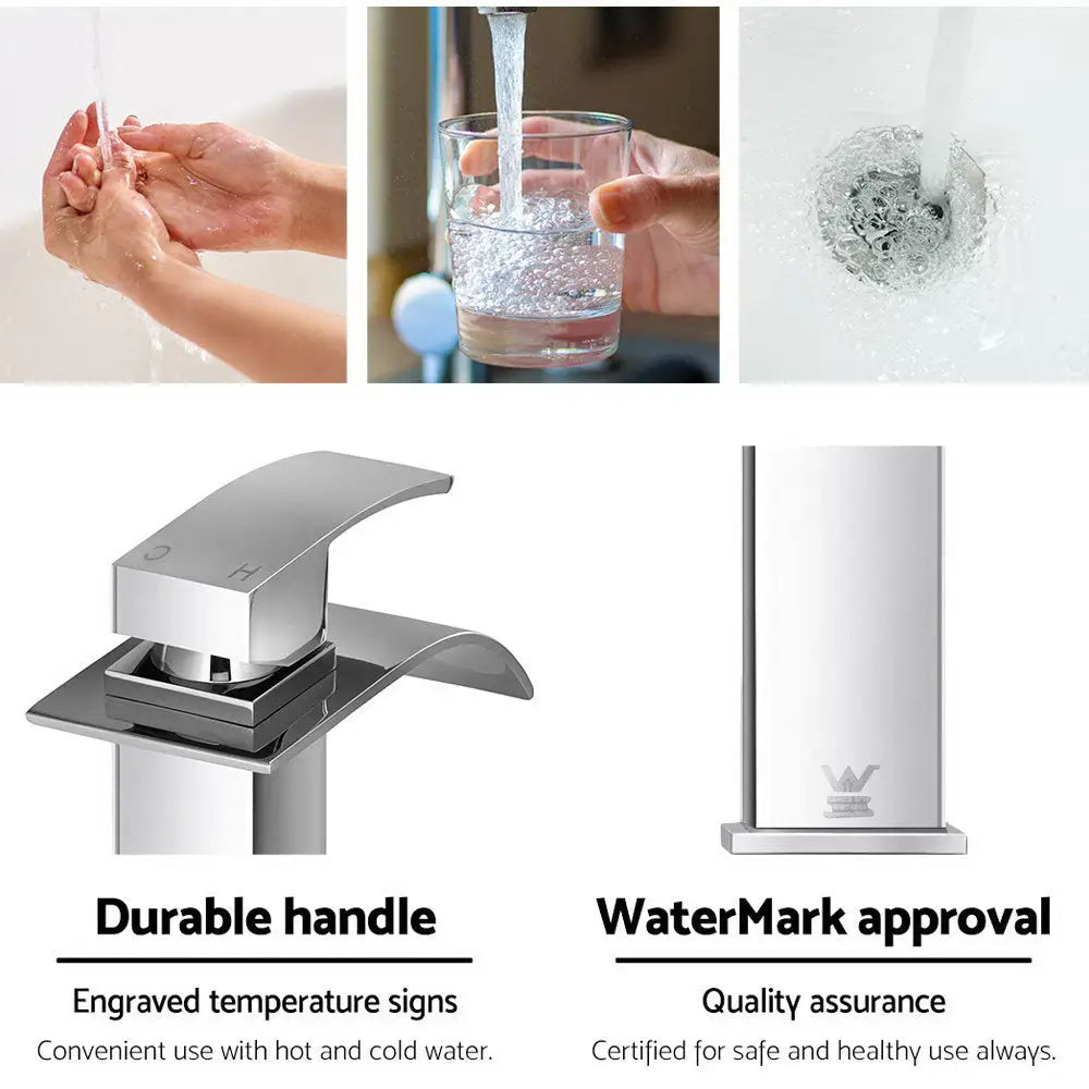 Cefito Bathroom Basin Mixer Tap Thin Tall Faucet Vanity Laundry Black - Home & Garden > Bathroom Accessories > Shower
