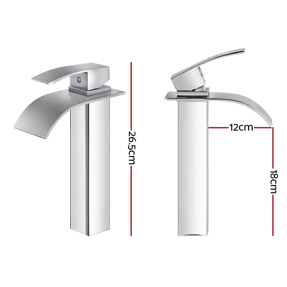 Cefito Bathroom Basin Mixer Tap Thin Tall Faucet Vanity Laundry Black - Home & Garden > Bathroom Accessories > Shower