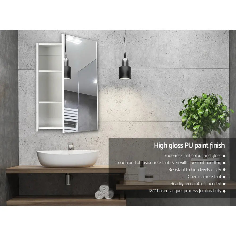 Cefito Bathroom Mirror Cabinet 450x720mm White - Furniture > Bathroom
