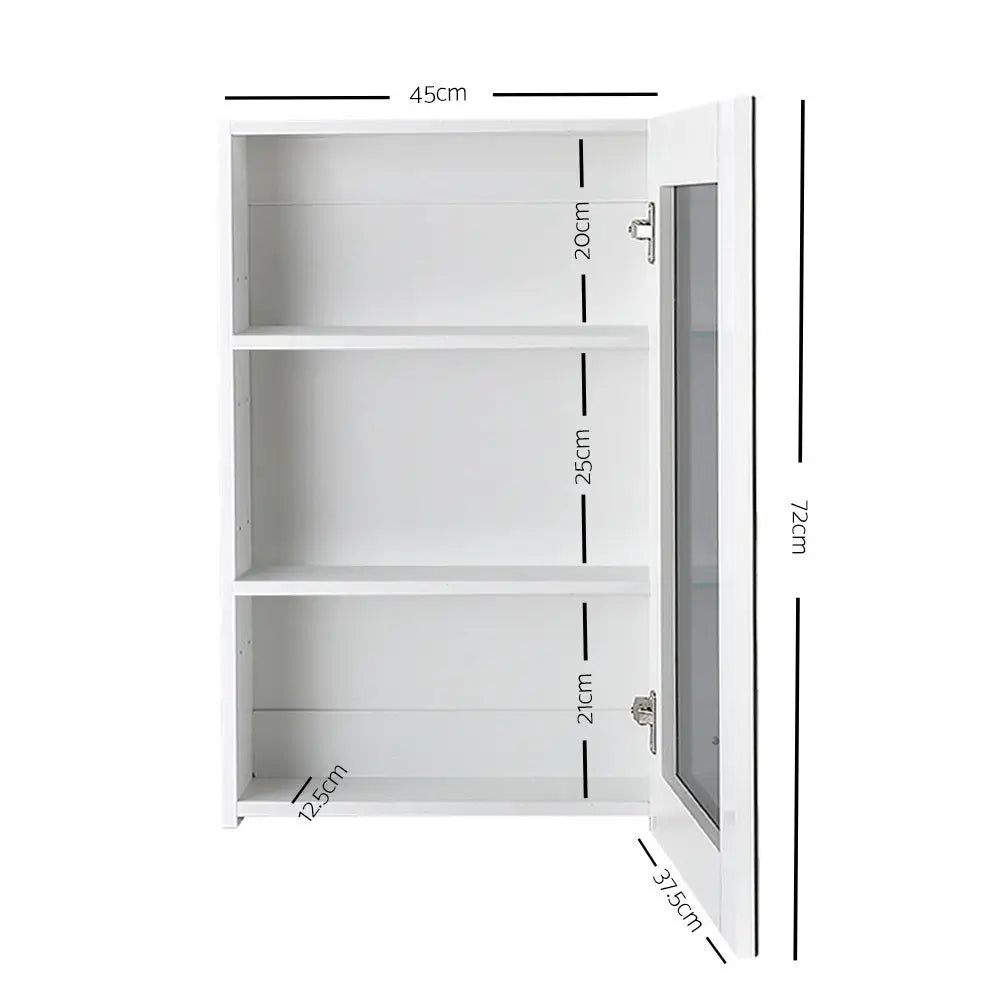Cefito Bathroom Mirror Cabinet 450x720mm White - Furniture > Bathroom