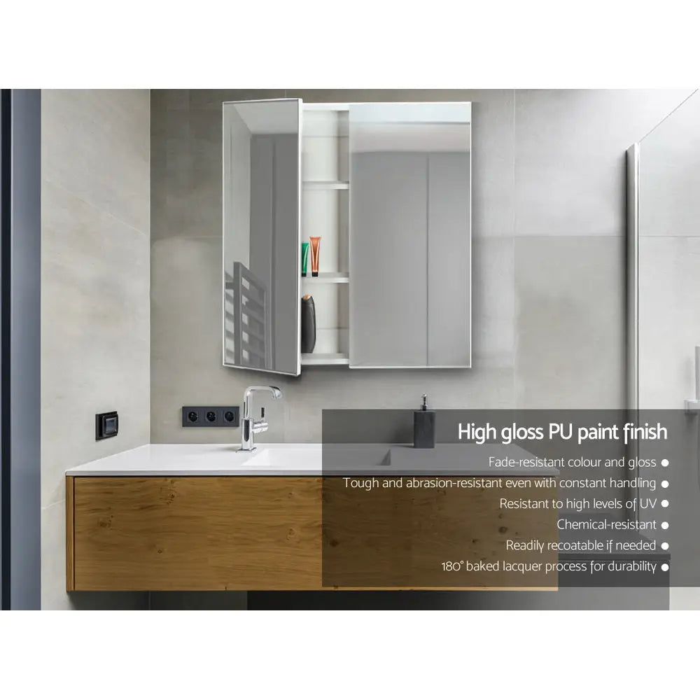 Cefito Bathroom Mirror Cabinet 600x720mm White - Home & Garden > Bathroom Accessories
