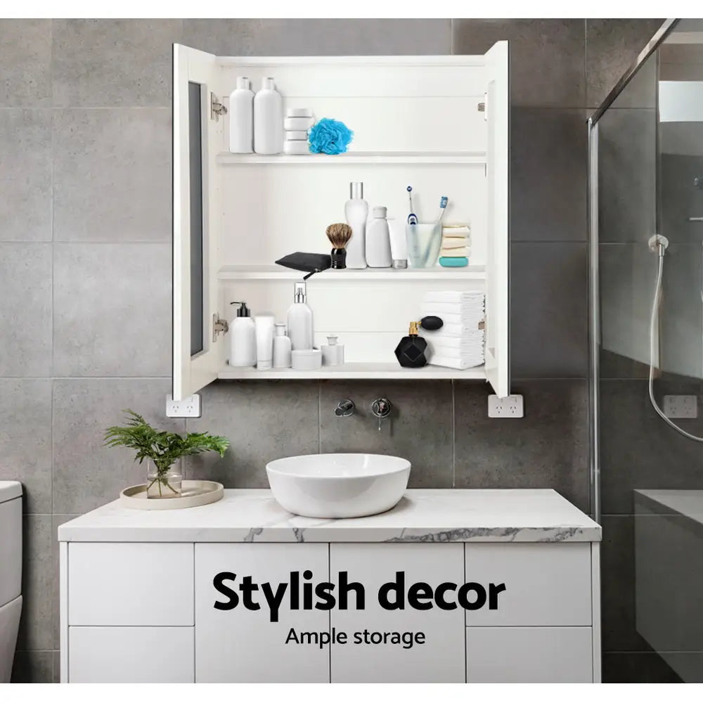 Cefito Bathroom Mirror Cabinet 600x720mm White - Home & Garden > Bathroom Accessories
