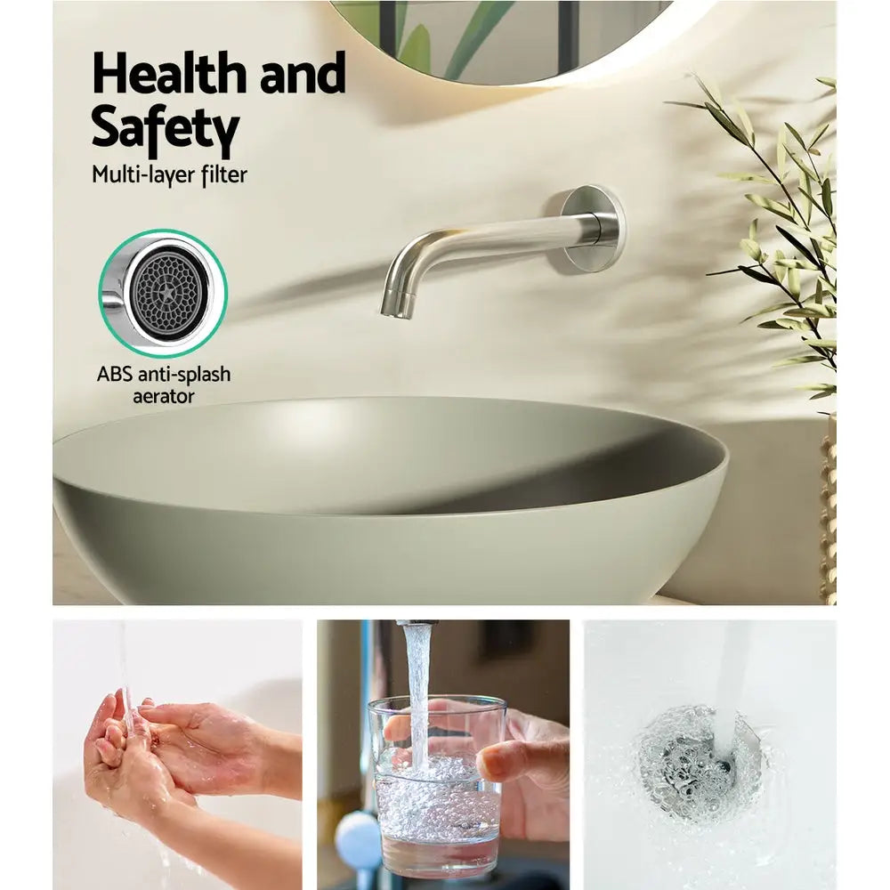 Cefito Bathroom Mixer Spout Wall Bath Tap Round Shower Bathtub Chrome - Home & Garden > Bathroom Accessories > Shower