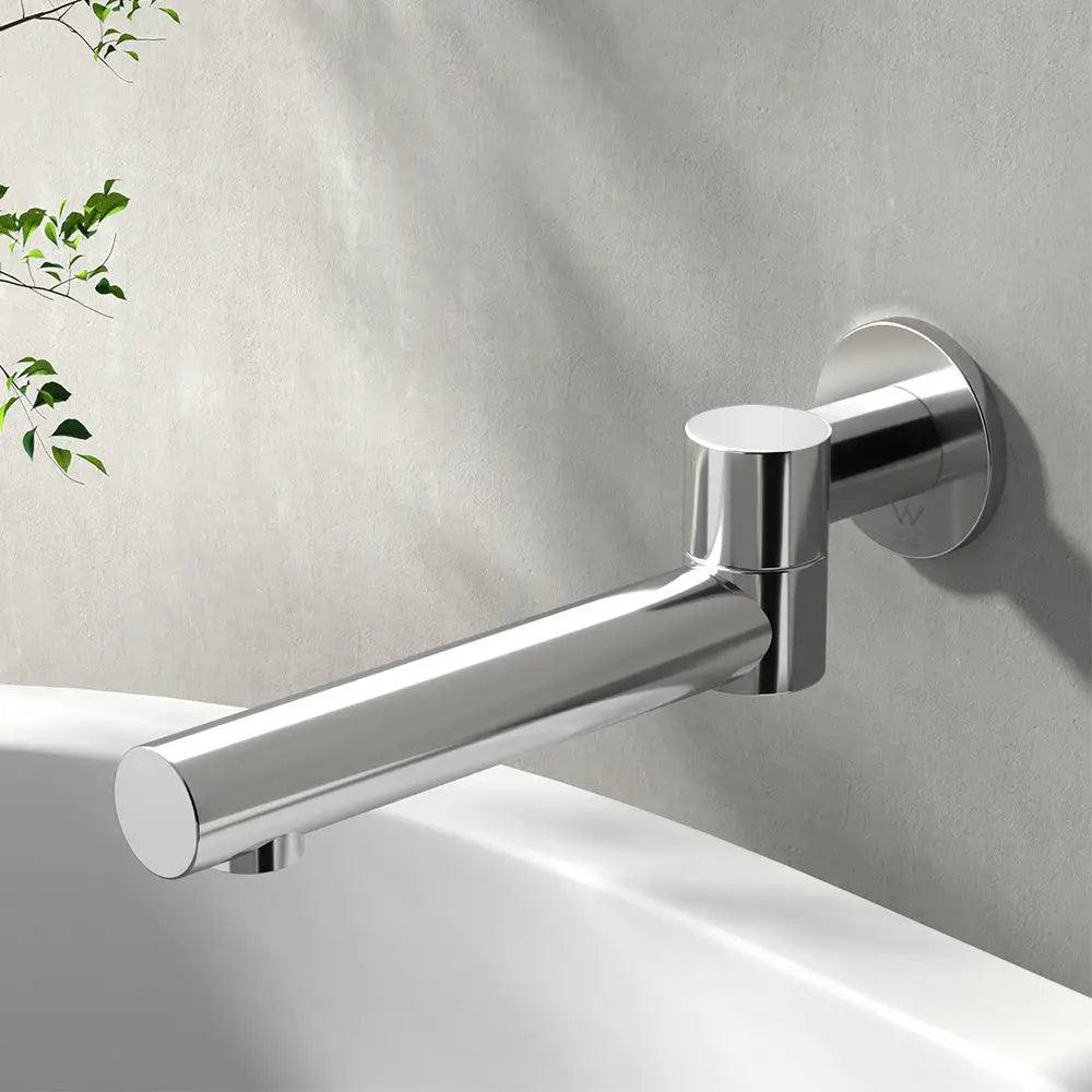 Cefito Bathroom Mixer Spout Wall Bath Tap Round Swivel Bathtub Chrome - Furniture > Bathroom > Tap & Sink Accessories