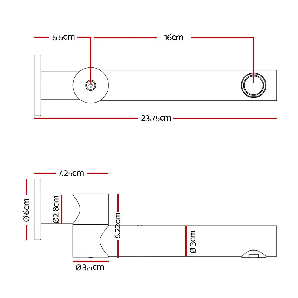 Cefito Bathroom Mixer Spout Wall Bath Tap Round Swivel Bathtub Chrome - Furniture > Bathroom > Tap & Sink Accessories