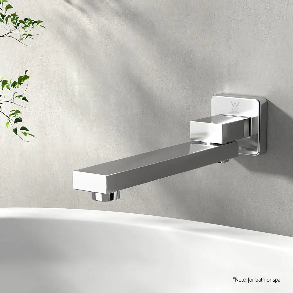 Cefito Bathroom Mixer Spout Wall Bath Tap Square Swivel Bathtub Chrome - Furniture > Bathroom > Tap & Sink Accessories