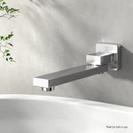 Cefito Bathroom Mixer Spout Wall Bath Tap Square Swivel Bathtub Chrome - Furniture > Bathroom > Tap & Sink Accessories