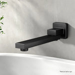 Cefito Bathroom Mixer Spout Wall Bath Tap Square Swivel Bathtub Black - Furniture > Bathroom > Tap & Sink Accessories