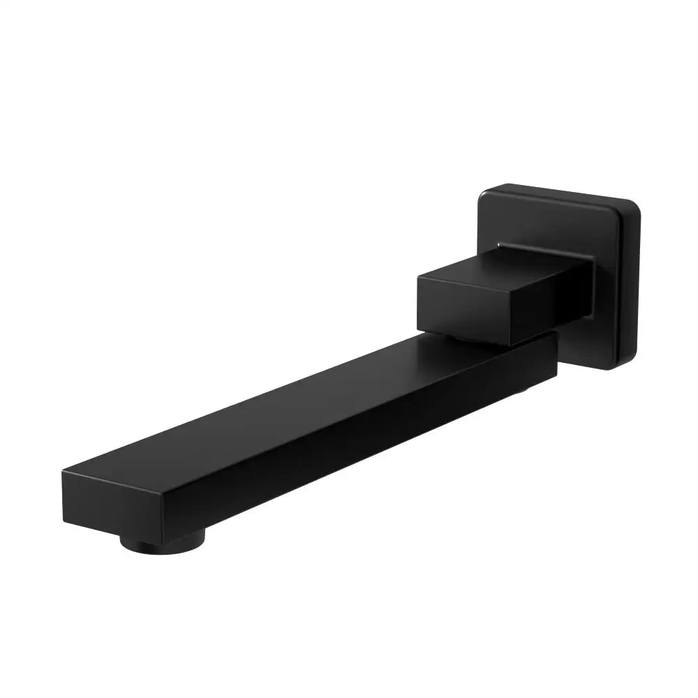 Cefito Bathroom Mixer Spout Wall Bath Tap Square Swivel Bathtub Black - Furniture > Bathroom > Tap & Sink Accessories