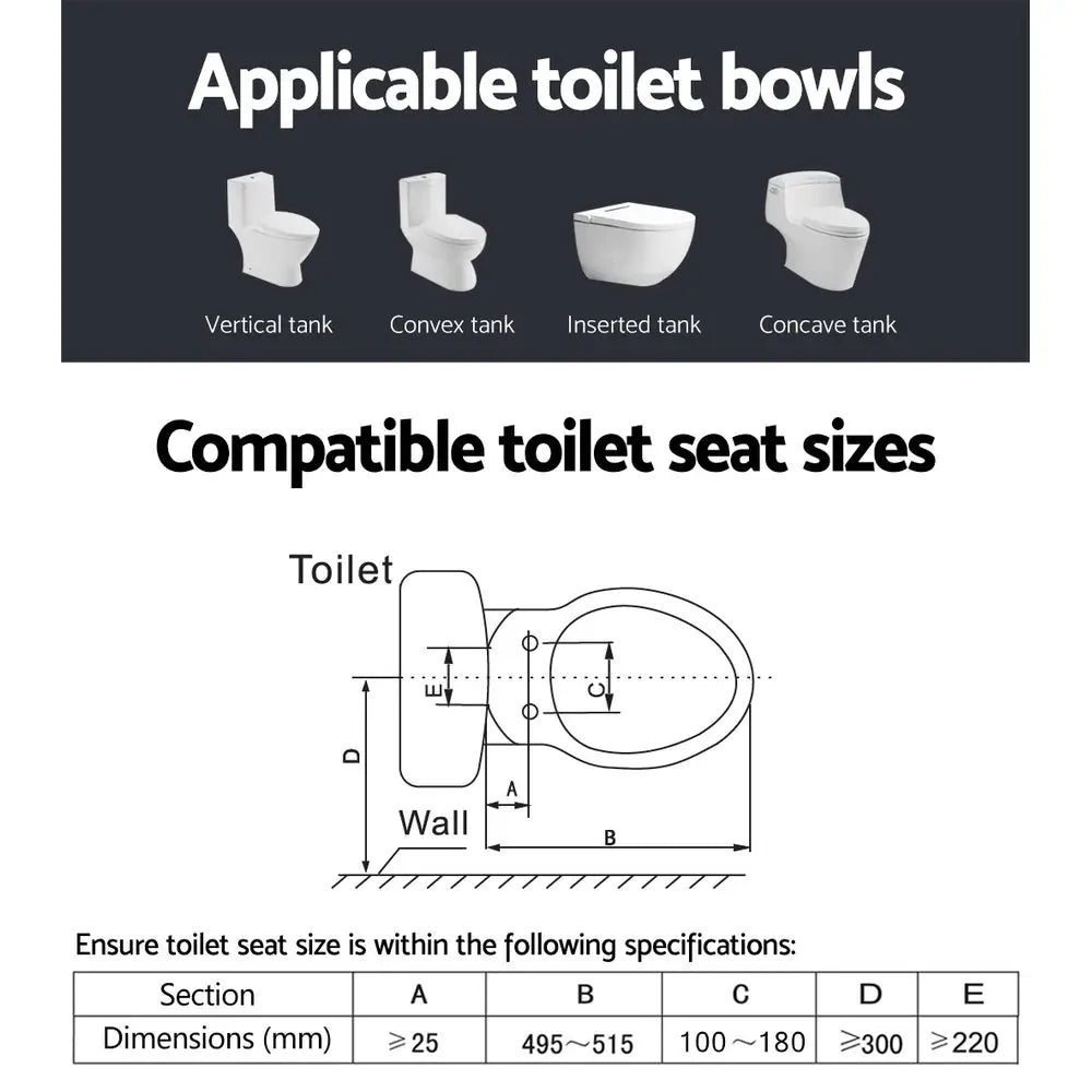 Cefito Electric Bidet Toilet Seat Cover Auto Smart Water Wash Dry Panel Control - Furniture > Bathroom > Bidets