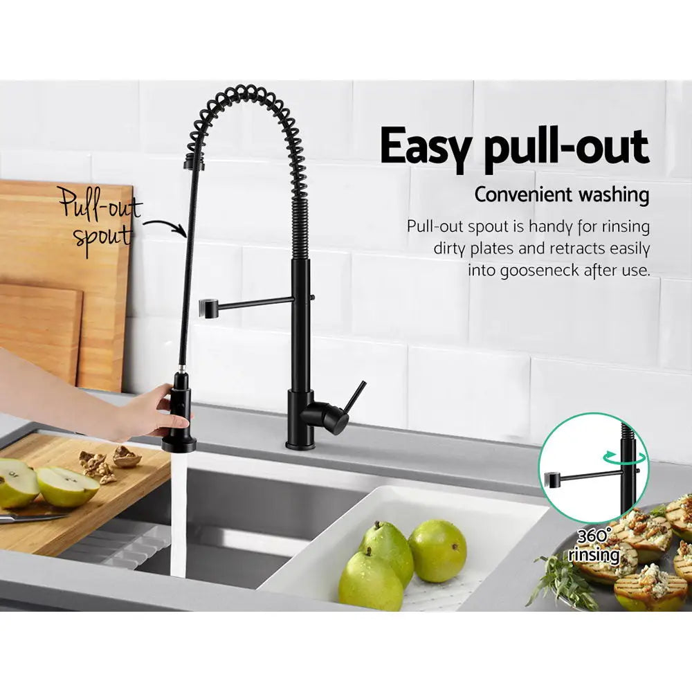 Cefito Kitchen Mixer Tap Pull Down 2 Modes Sink Faucet Basin Laundry Black - Furniture > Bathroom > Tap & Sink