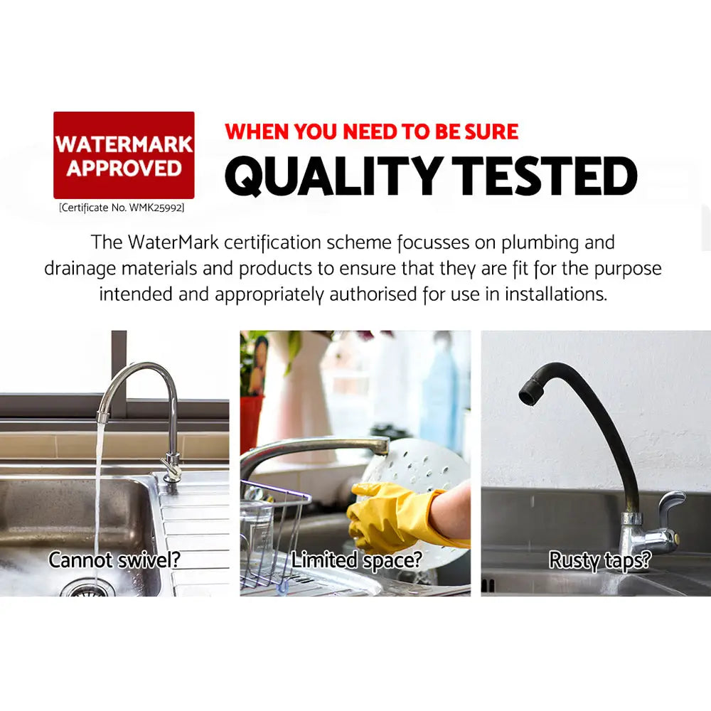 Cefito Kitchen Mixer Tap Mixer Round Sink Faucet Basin Laundry Chrome - Furniture > Bathroom > Tap & Sink Accessories