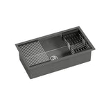 Cefito Kitchen Sink 81X45CM Stainless Steel Single Bowl Drain Rack Basket Black - Home & Garden > Kitchenware