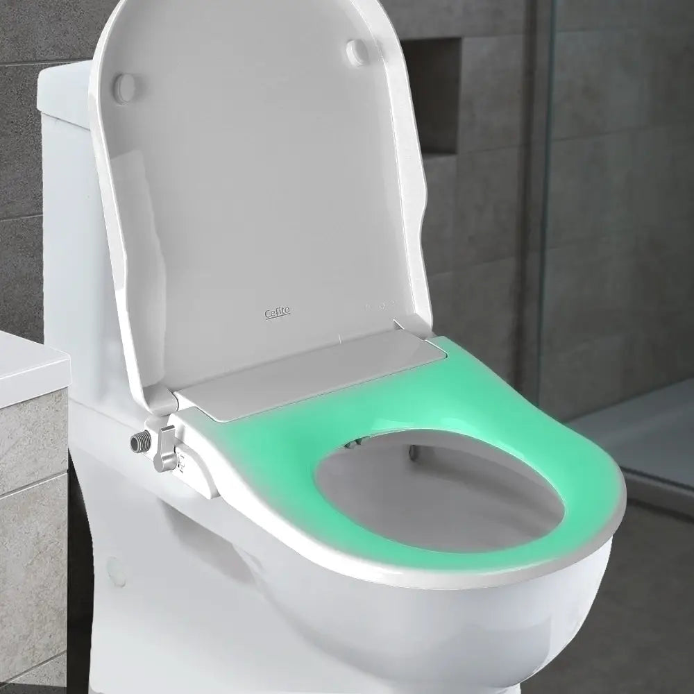 Cefito Non Electric Bidet Toilet Seat Cover Auto Smart Water Wash Dry - Home & Garden > Bathroom Accessories