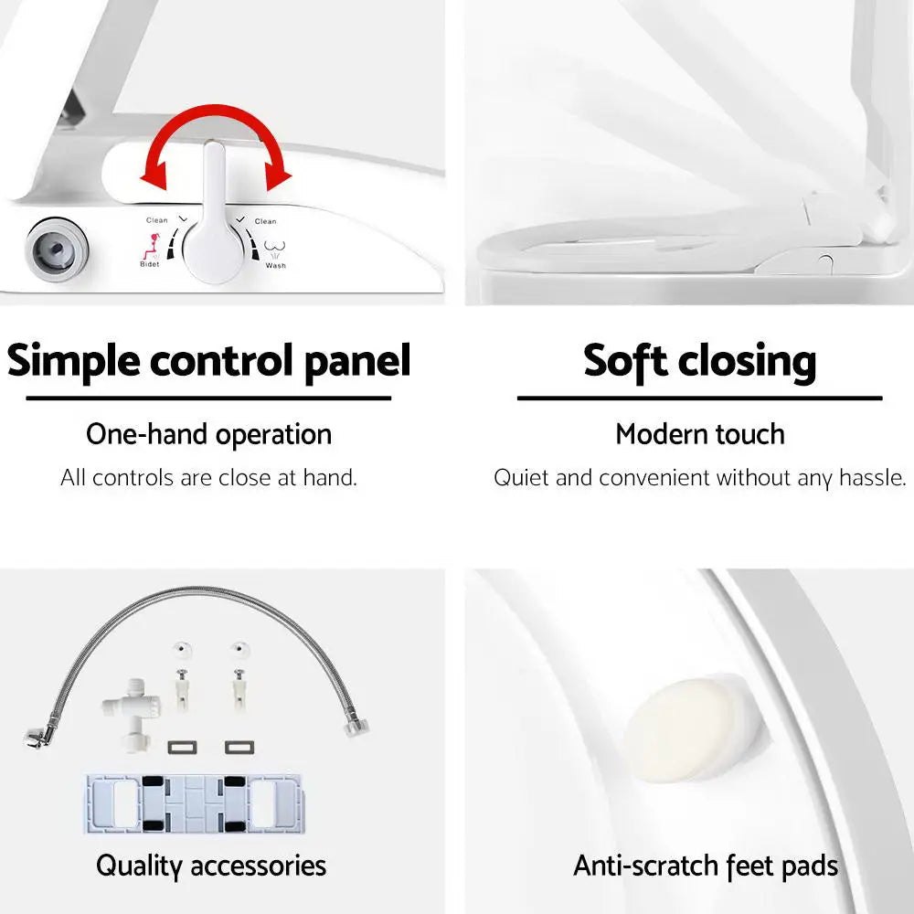 Cefito Non Electric Bidet Toilet Seat Cover Auto Smart Water Wash Dry - Home & Garden > Bathroom Accessories