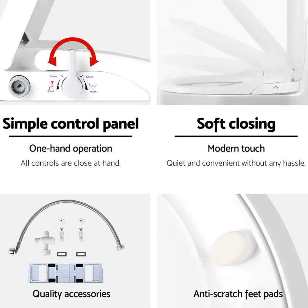 Cefito Non Electric Bidet Toilet Seat Cover Auto Water Spray Wash Knob Control - Home & Garden > Bathroom Accessories >