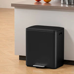 Cefito Pedal Bins Rubbish Bin Dual Compartment Waste Recycle Dustbins 40L Black - Home & Garden > Kitchen Bins