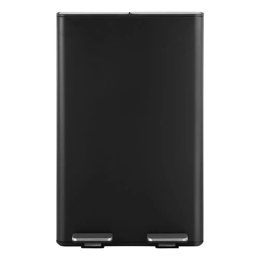 Cefito Pedal Bins Rubbish Bin Dual Compartment Waste Recycle Dustbins 60L Black - Home & Garden > Kitchen Bins