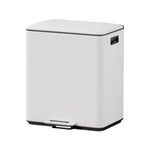 Cefito Pedal Bins Rubbish Bin Dual Compartment Waste Recycle Dustbins 40L White - Home & Garden > Kitchen Bins