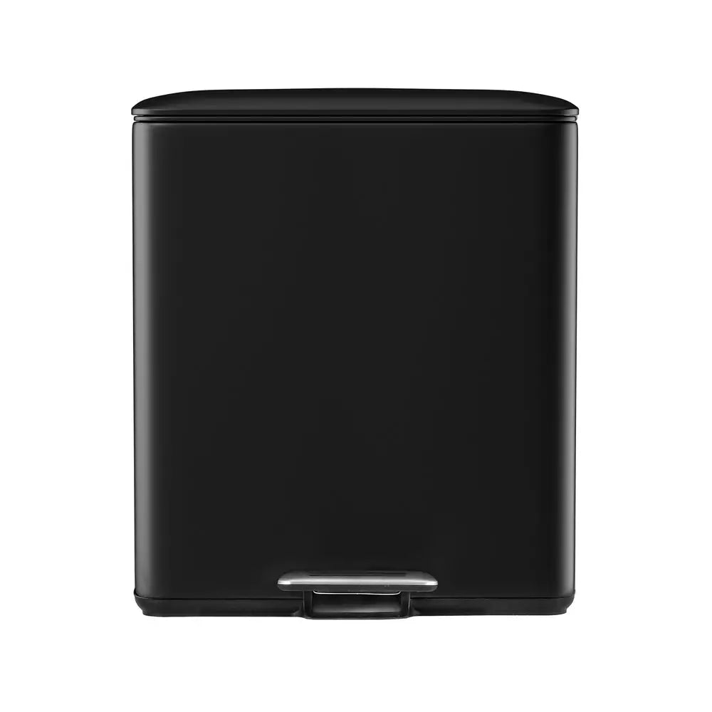 Cefito Pedal Bins Rubbish Bin Dual Compartment Waste Recycle Dustbins 40L Black - Home & Garden > Kitchen Bins