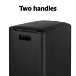 Cefito Pedal Bins Rubbish Bin Dual Compartment Waste Recycle Dustbins 40L Black - Home & Garden > Kitchen Bins