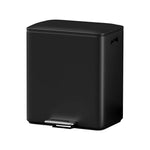 Cefito Pedal Bins Rubbish Bin Dual Compartment Waste Recycle Dustbins 40L Black - Home & Garden > Kitchen Bins